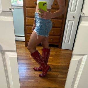 Red cowboy boots